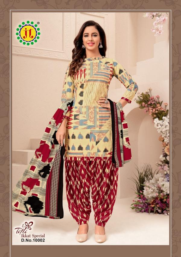 Jt Titli Vol-10 Cotton Designer Printed Patiyala Dress Material